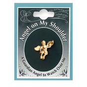 Angel on My Shoulder Brooch – Gold Colour image