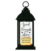 Good Friends LED Candle Lantern with Friendship Message &amp;amp; Timer – 12 Inch