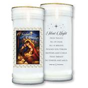 Pack of 2 Nativity Gold Foil Pillar Candles – Christmas Blessings &amp;amp; Silent Night