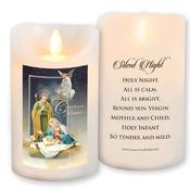 Silent Night Nativity LED Candle – Vanilla Scented Wax with Timer image
