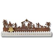 Wooden Nativity Advent Countdown Calendar with Moving Star – 19 Inch image