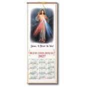 2027 Divine Mercy Wooden Scroll Calendar – 30" x 12"