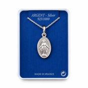Sterling Silver Miraculous Medal &amp;amp; Chain image