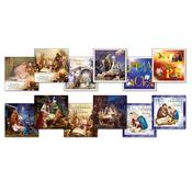 Assorted Design Religious Christmas Cards – 12 Cards, 12 Designs with Gold Foil