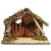 Bethlehem Wooden Nativity Shed with LED Lights – 12.5 Inch