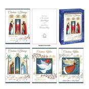 Gold Stamped Three Kings &amp;amp; Angel Christmas Cards – Box of 12, 4 Designs