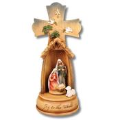 Musical Resin Nativity Cross – 11 Inch