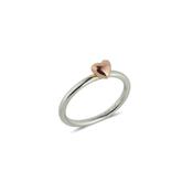 Tiny Hearts Silver and Rose Gold Ring image