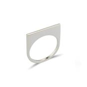 Straight Silver Quintet Ring image