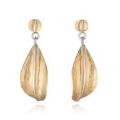 Golden Fine Lines Drop Earrings image