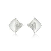 Shadow Lines Silver Stud Earrings image