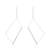 Silver Rectangular Drop Earrings image