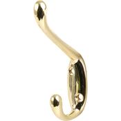 HAT &amp; COAT HOOK ELECTRO BRASS (EACH)
