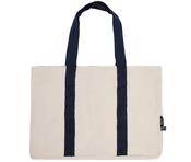 Panama Beach Bag | Fairtrade Cotton🌿 (Natural/Navy)