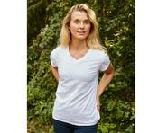 V-Neck T-Shirt | Ladies | Fairtrade Cotton 🌿  (L, White)