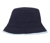 Bucket Hat | Reversible | Fairtrade Cotton Twill 🌿 (Navy/Light Blue, S/M)