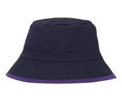 Bucket Hat | Reversible | Fairtrade Cotton Twill 🌿 (Navy/Purple, S/M)