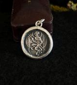 Little Devil amulet.  Sterling silver, Made from the impression of an old 1920's button.