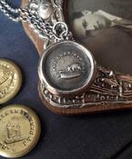A Bon Chat, Bon Rat..... Antique wax seal pendant.  Good cat, good rat.... tit for tat, Quid pro quo.
