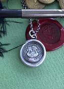 Destiny separates us in vain. Antique wax letter seal jewelry. sterling silver long distance pendant.