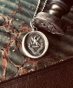 Two Guiding lights, Love God, Love thy neighbour, bible reference antique wax letter  seal.  Eagle and sword, advice for a good life.