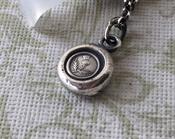 Sterling silver, Thistle, wax seal amulet. Scottish emblem, antique seal impression.