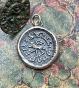 I am a strong Lion, Sum Leo Fortis, medieval antique wax letter seal.  Strength, courage, bravery.......