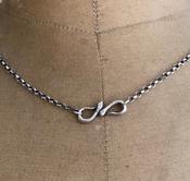 Sterling silver eternity snake necklace.  You choose your length.  Made to order. image