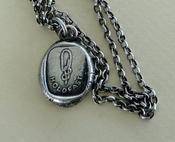 lovers knot, antique wax letter seal pendant. Holdfast, sailors knot, commitment pendant image