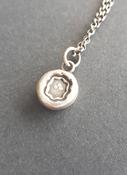 Lucky Shamrock - sterling silver antique wax seal.  Handmade sterling Irish pendant.  Emblem of Ireland