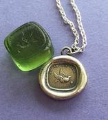 You have the key to my heart, French antique wax letter seal impression in sterling silver