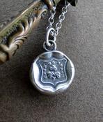 Ireland Forever, antique wax seal jewelry, Sterling silver shamrock, Irish gift, luck of the Irish.