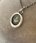 Thistle, emblem of Scotland. Antique wax seal impression.  Handmade with sterling silver. image
