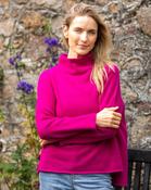 Merino Wool &amp; Cashmere High Neck Sweater Magenta image