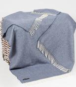 Wool and Cashmere Dusty Blue Herringbone Col:1476