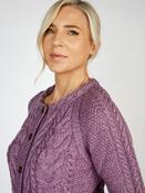 Irish Supersoft Aran Cardigan Lavender - XS image