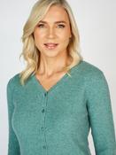 Extra Fine Merino Wool &amp; Cashmere Cardigan Green - XS image