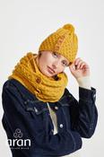 Aran Hat with Pom Pom - Yellow image