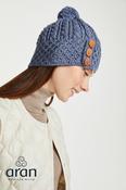 Aran Hat with Pom Pom - Denim image