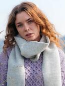 Wool and Cashmere light grey Herringbone Scarf 2422 image