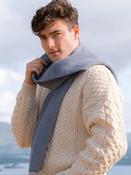 Wool and Cashmere Blue Herringbone Scarf 2424 image