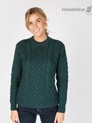 Unisex Heavyweight Aran Sweater -  Evergreen - XS