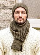 Wool and Cashmere Luxe ribbed scarf - forest green image