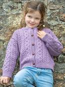 Kids Aran Cardigan Lavander - 3-4 yrs image