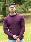 Unisex Roll Neck Sweater Merino Wool Dark Berry - S image