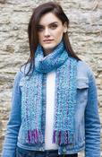 Mohair Viscose Scarf Blue Purple Mix