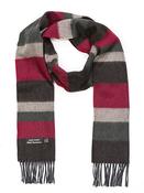 Wool Cashmere Scarf Made in Ireland - Wine/green/charcoal Mix 8002 image