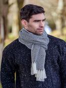 Alpaca Scarf Black &amp; White Herringbone image