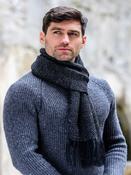 Alpaca Scarf Black Herringbone