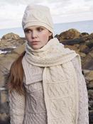 Aran Scarf With Diamond Cable Knit